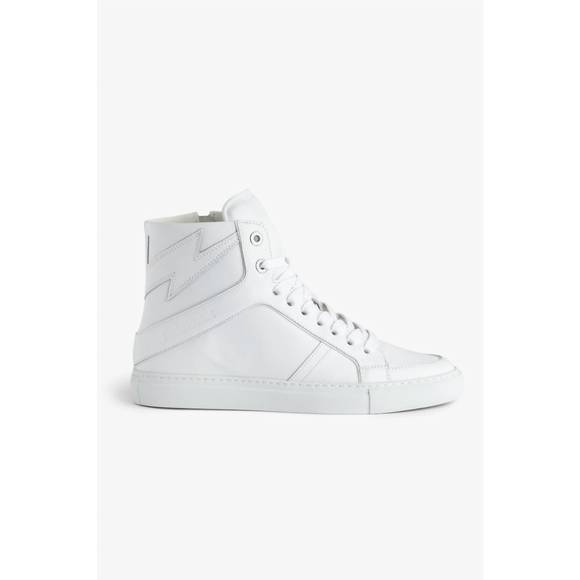 NEW ZADIG & VOLTAIRE women's high flash sneaker in blanc - Picture 1 of 6